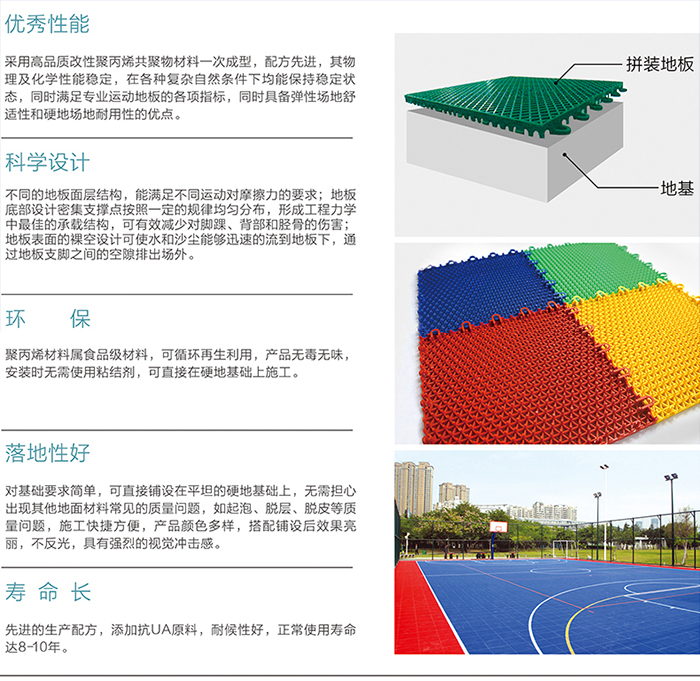 场地场馆建设-悬浮拼装地板 场地场馆建设-悬浮拼装地板